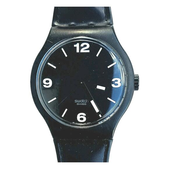 Swatch Watch MR. BLACKY SUDB101 2001 X-LARGE Rare Swiss Made Quartz - Picture 1 of 9